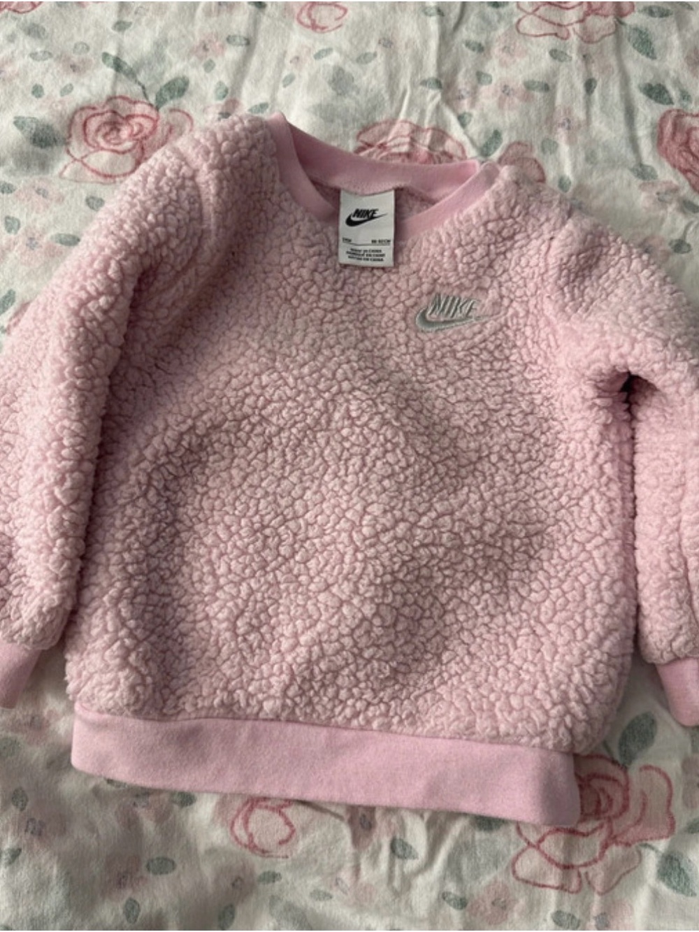 Nike Kids Pink Sherpa Pullover Sweatshirt